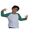 Monag Toddler Unisex CVC Raglan Tees White/Heather Kelly, 4y view 2