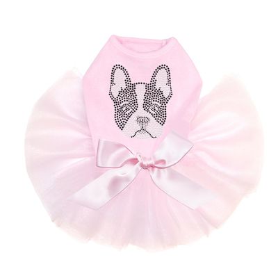 Boston Terrier Bling Rhinestone Dog Tutu Dress, 3XL Pink