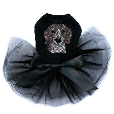 Beagle Bling Rhinestone Dog Tutu Dress, 3XL Black
