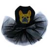 French Bull Dog Bling Rhinestone Dog Tutu Dress, XS Black view 1