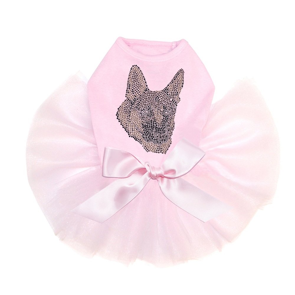 German Shepherd Bling Rhinestone Dog Tutu Dress, XL Pink
