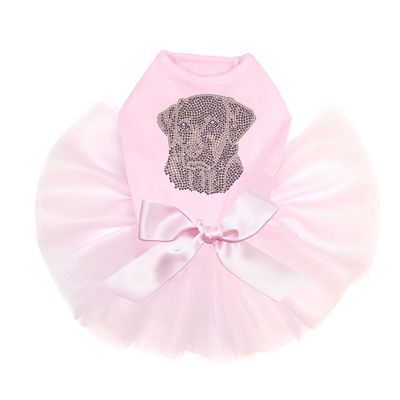 Labrador Retriever Bling Rhinestone Dog Tutu Dress, 2XL Pink