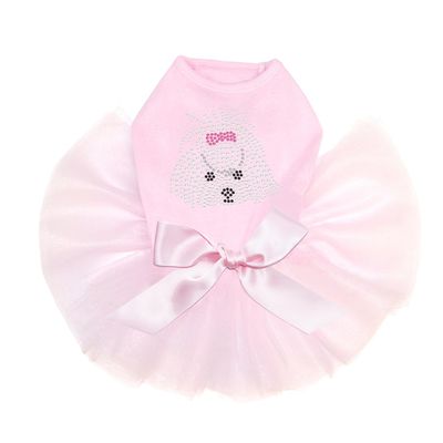 Maltese Face Bling Rhinestone Dog Tutu Dress, 4XL Pink