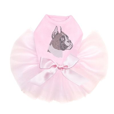 Boxer Bling Rhinestone Dog Tutu Dress, 4XL Pink