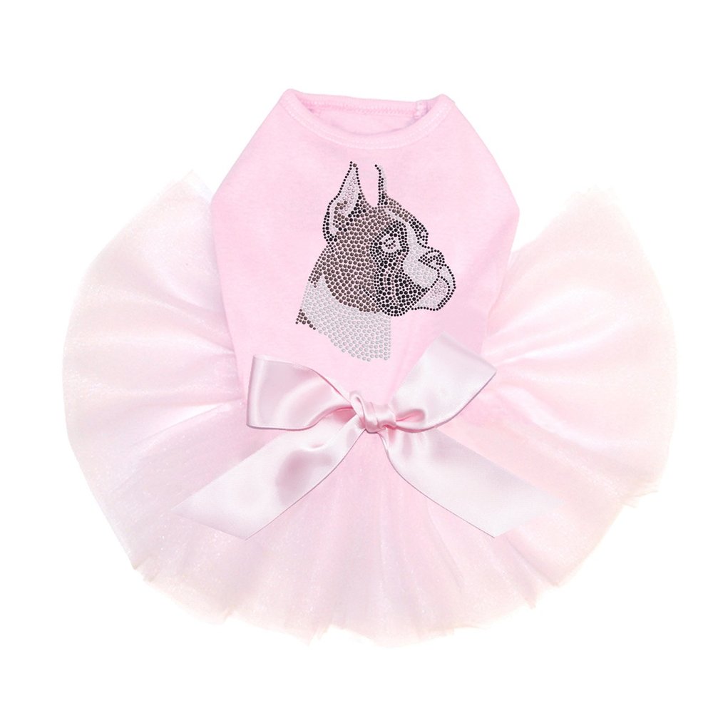 Boxer Bling Rhinestone Dog Tutu Dress, 4XL Pink