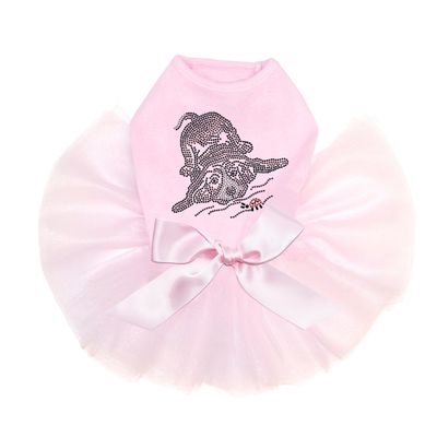 Puppy with Lady Bug Bling Rhinestone Dog Tutu Dress, 4XL Pink