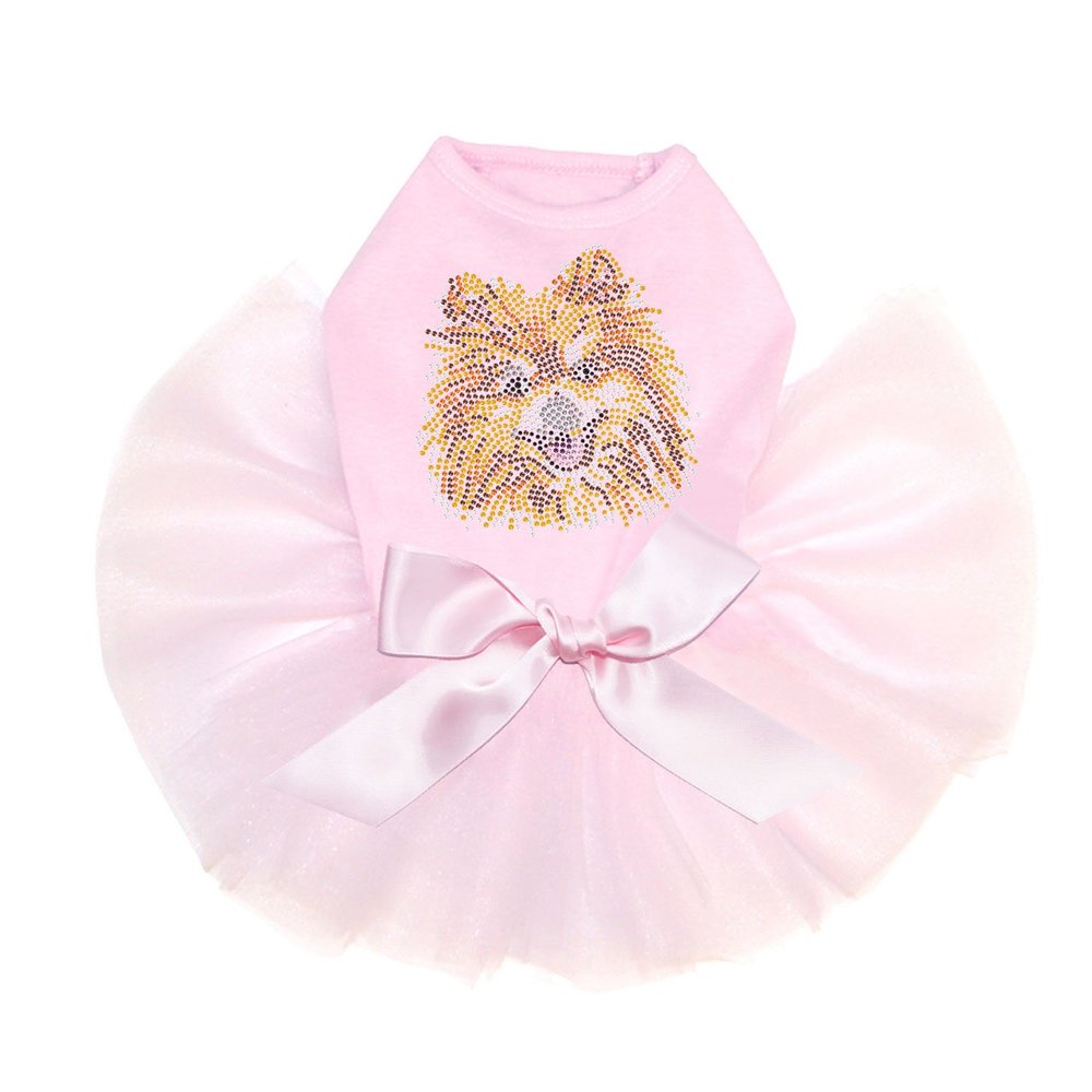 Pomeranian Bling Rhinestone Dog Tutu Dress, 2XL Pink