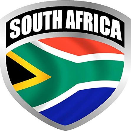 3" South Africa Shield Flag Sticker