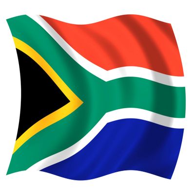 10" South Africa Waving Wavy Flag Sticker