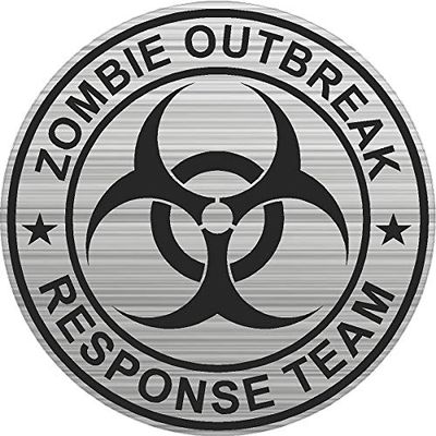 10" Zombie Outbreak Response Team Sticker Brushed Metal