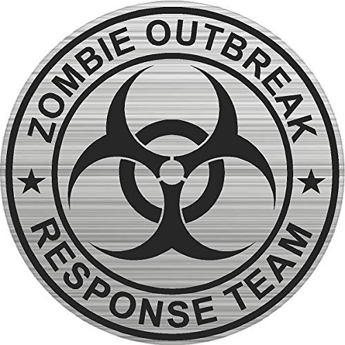 10" Zombie Outbreak Response Team Sticker Brushed Metal