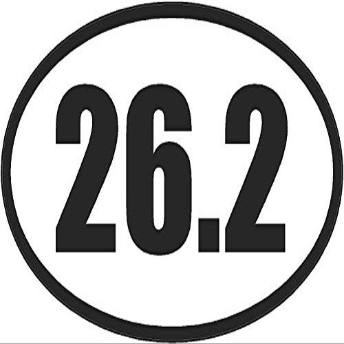 26.2 Run Marathon Sticker Oval Euro Style Sticker 3" x 5"