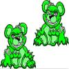 2 Pack 4" Green Zombie Teddy Bear Sticker view 1