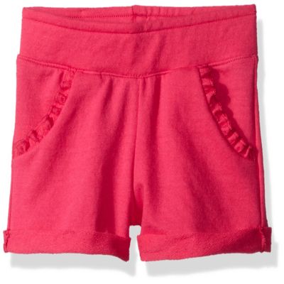 Hanes Little Girls' Ruffle Pocket Short, Amaranth, X-Large