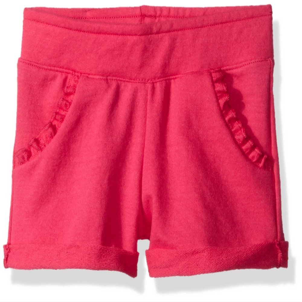 Hanes Little Girls' Ruffle Pocket Short, Amaranth, X-Large
