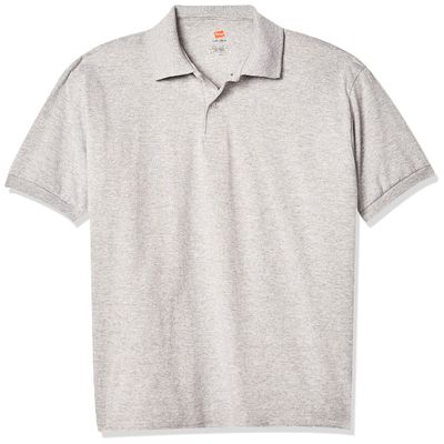 Hanes Little Boys Short Sleeve Eco Smart Jersey Polo, Light Steel, x Small