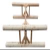 3-Place 1 Paddleboat + 2 Kayaks/SUP Log Rack, Freestanding Kayak Rack Storage Outdoor Equipment, Boat Stands, Canoe Paddle Holder, SUP Outdoor Storage Organizer, Canoes Log Racks - Natural view 1