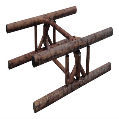 3-Place 1 Paddleboat + 2 Kayaks/SUP Log Rack, Freestanding Kayak Rack Storage Outdoor Equipment, Boat Stands, Canoe Paddle Holder, SUP Outdoor Storage Organizer, Canoes Log Racks - Canyon Brown