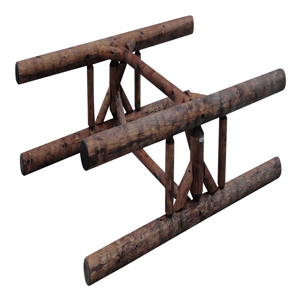 3-Place 1 Paddleboat + 2 Kayaks/SUP Log Rack, Freestanding Kayak Rack Storage Outdoor Equipment, Boat Stands, Canoe Paddle Holder, SUP Outdoor Storage Organizer, Canoes Log Racks - Canyon Brown