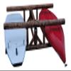 3-Place 1 Paddleboat + 2 Kayaks/SUP Log Rack, Freestanding Kayak Rack Storage Outdoor Equipment, Boat Stands, Canoe Paddle Holder, SUP Outdoor Storage Organizer, Canoes Log Racks - Canyon Brown view 4