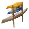 3-Place Dock-Mounted 1 Canoe + 2 Kayaks/SUP Log Racks, Kayak Racks for Outdoor Storage, Paddle Board Rack for Dock, Canoes Outdoor Wood Storage, SUP, Kayak Rack for Dock Equipment - Unfinished view 1