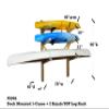 3-Place Dock-Mounted 1 Canoe + 2 Kayaks/SUP Log Racks, Kayak Racks for Outdoor Storage, Paddle Board Rack for Dock, Canoes Outdoor Wood Storage, SUP, Kayak Rack for Dock Equipment - Natural view 3