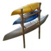 3-Place Dock-Mounted 1 Canoe + 2 Kayaks/SUP Log Racks, Kayak Racks for Outdoor Storage, Paddle Board Rack for Dock, Canoes Outdoor Wood Storage, SUP, Kayak Rack for Dock Equipment - Natural view 4