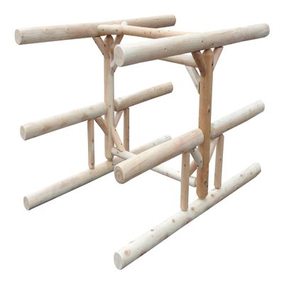 5-Place 1 Paddleboat + 2 Canoes + 2 Kayak/SUP Log Racks, Boat Stands, Kayak Racks for Outdoor Storages, SUP Storage Rack, Canoe Boat Storage for Garage, Canoe Paddle Holder - Natural