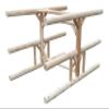 5-Place 1 Paddleboat + 2 Canoes + 2 Kayak/SUP Log Racks, Boat Stands, Kayak Racks for Outdoor Storages, SUP Storage Rack, Canoe Boat Storage for Garage, Canoe Paddle Holder - Natural view 1