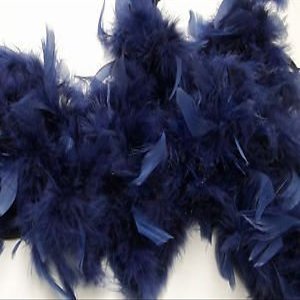 Navy Blue Chandelle Feather Boa 72" 6Ft 6 Ft Masquerade Costume Bachelorette