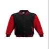 Awdis Kid's Varsity Jacket Jet Black/Fire Red 3-4 Yrs view 1