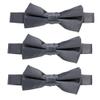 Sportoli174; Kids Baby 3-Pack Adjustable Solid Color Banded Satin Pre-tied Bow Ties - Charcoal view 1