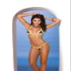 Lycra Bikini Top And Matching G-Tring With Chartreue Trim view 2