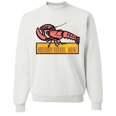 Vintage State Sticker Maine Crewneck Sweatshirt - White Small