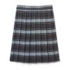 French Toast Girls' Adjustable Waist Mid Length Plaid Pleated Skirt, Blue & Gold Plaid, 6X view 1