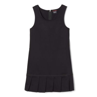 French Toast Girls' Ribbon Bow Pleated Jumper, Black, 5