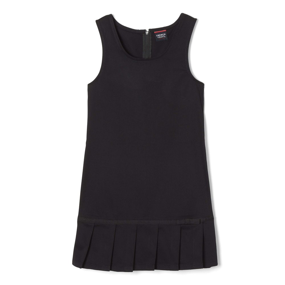 French Toast Girls' Ribbon Bow Pleated Jumper, Black, 5