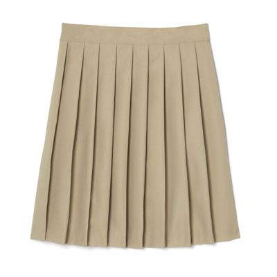 French Toast Girls' Adjustable Waist Mid Length Pleated Skirt, Khaki, 4