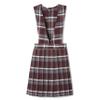 French Toast Girls' Plaid V-Neck Pleated Jumper, Burgundy Plaid, 7