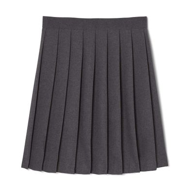 French Toast Girls' Adjustable Waist Mid Length Pleated Skirt, Heather Gray, 6X