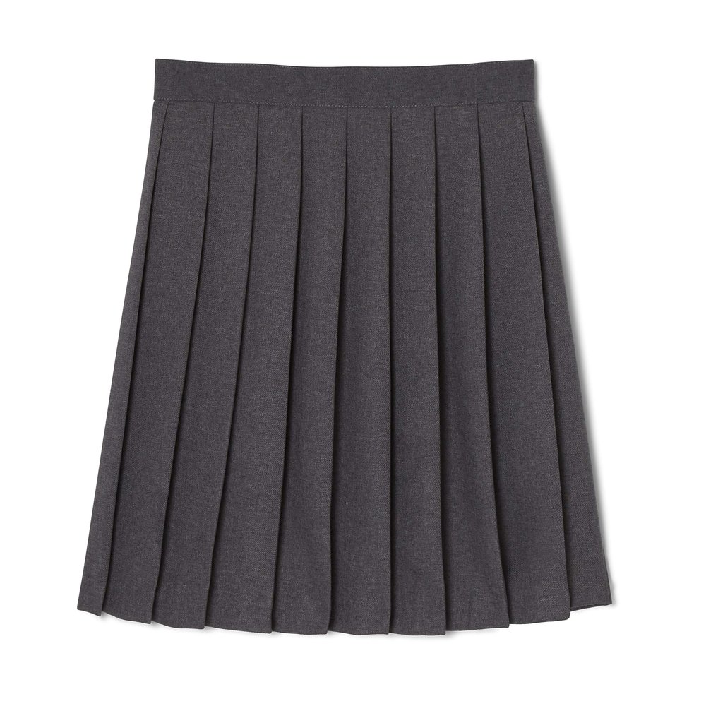 French Toast Girls' Adjustable Waist Mid Length Pleated Skirt, Heather Gray, 6X