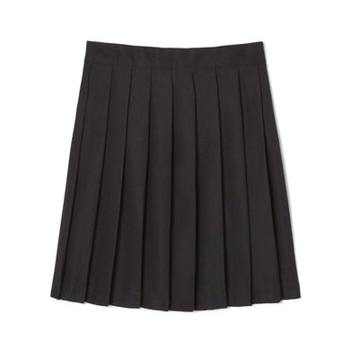French Toast Girls' Adjustable Waist Mid Length Pleated Skirt, Black, 20.5 Plus