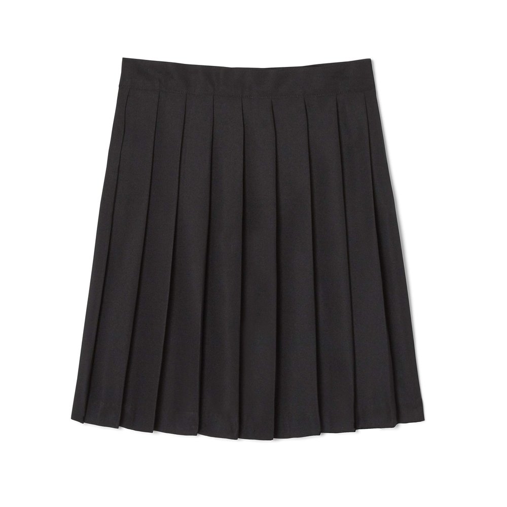 French Toast Girls' Adjustable Waist Mid Length Pleated Skirt, Black, 20.5 Plus
