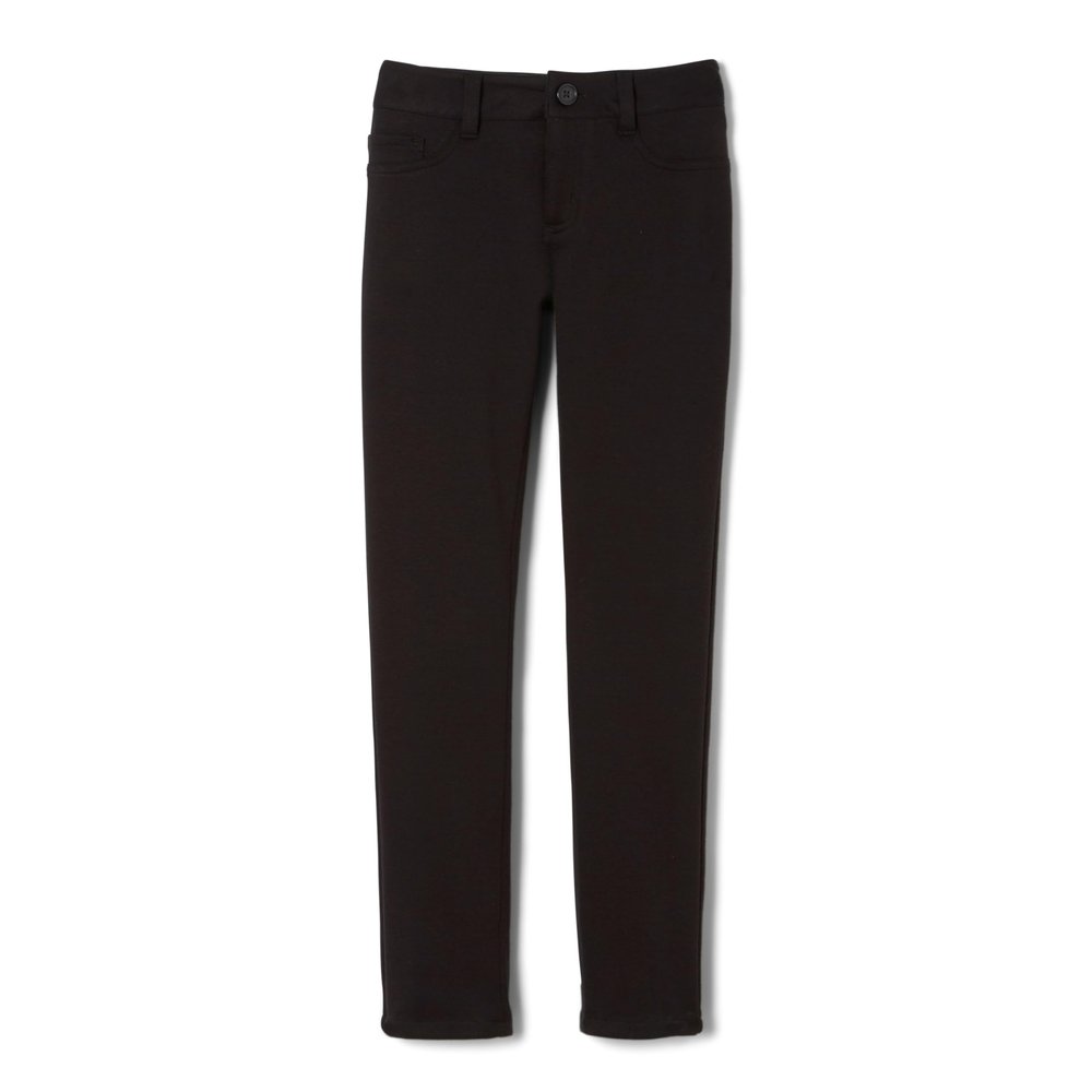 French Toast Girls' Skinny Fit Stretch Ponte Pant, Black, 6
