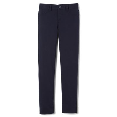 French Toast Girls' Skinny Fit Stretch Ponte Pant, Navy, 20