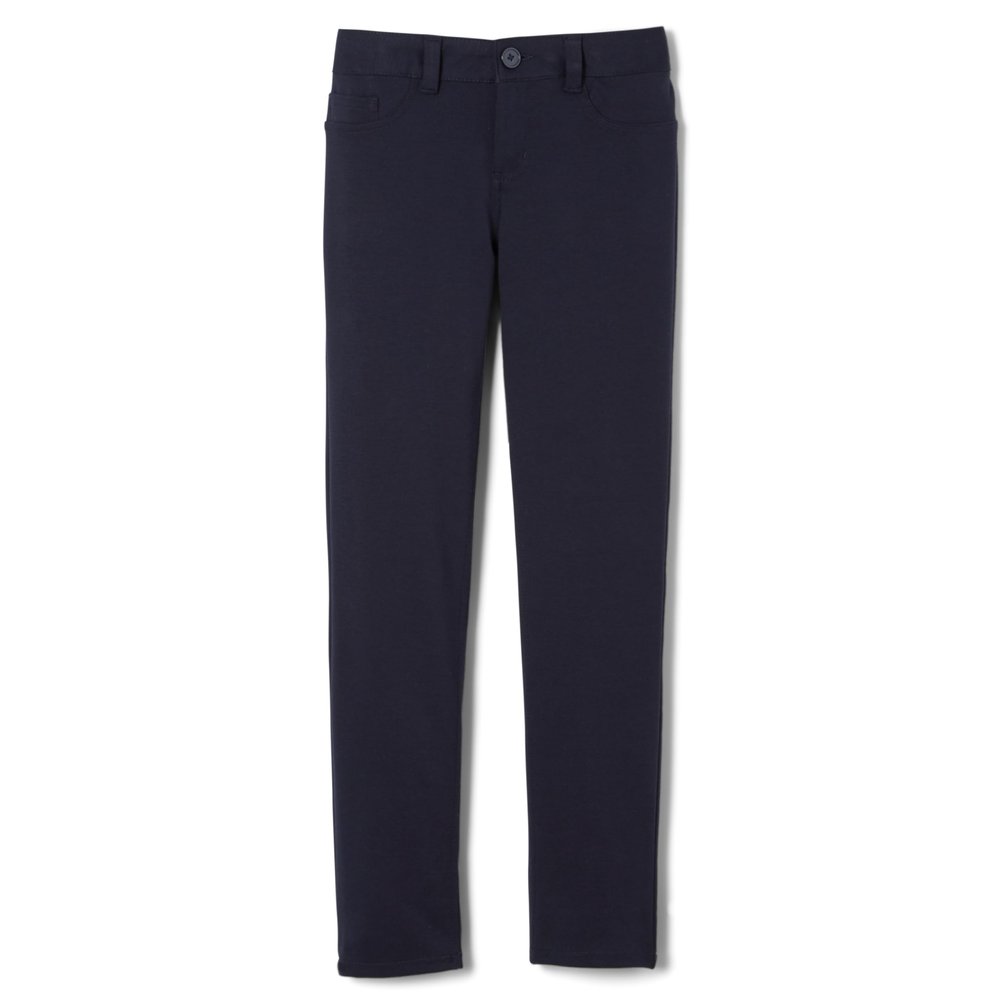 French Toast Girls' Skinny Fit Stretch Ponte Pant, Navy, 20