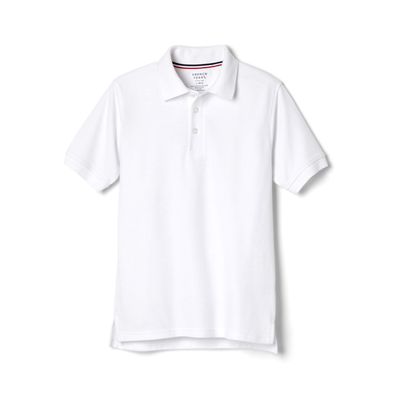 French Toast Unisex Kids Short Sleeve Pique (Standard & Husky) Polo Shirt, White, 1012H