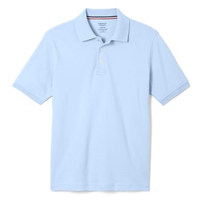 French Toast Big Boys Short Sleeve Interlock Polo, Light Blue, Medium/8