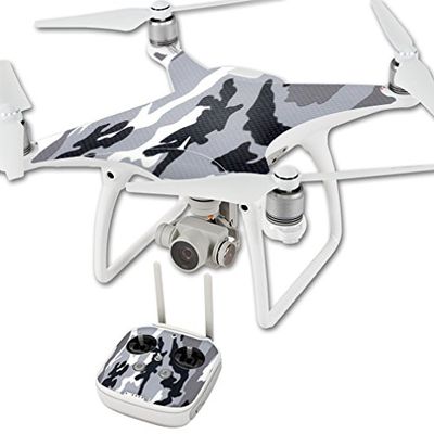 MightySkins Skin Compatible with DJI Phantom 4 Quadcopter Drone wrap Cover Sticker Skins Gray Camo