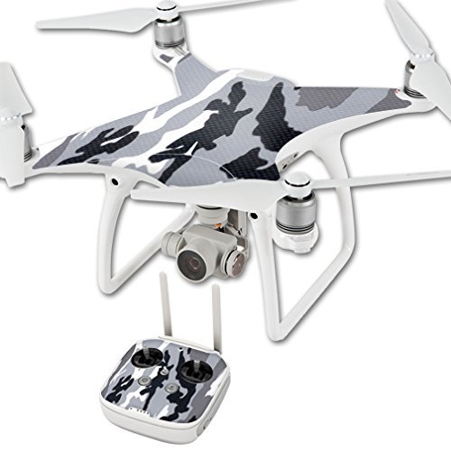 MightySkins Skin Compatible with DJI Phantom 4 Quadcopter Drone wrap Cover Sticker Skins Gray Camo